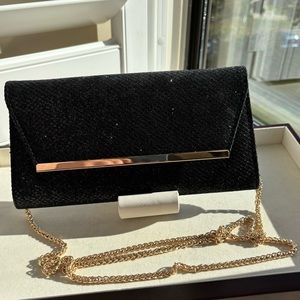 New Le Chateau Sparkly Black Clutch
